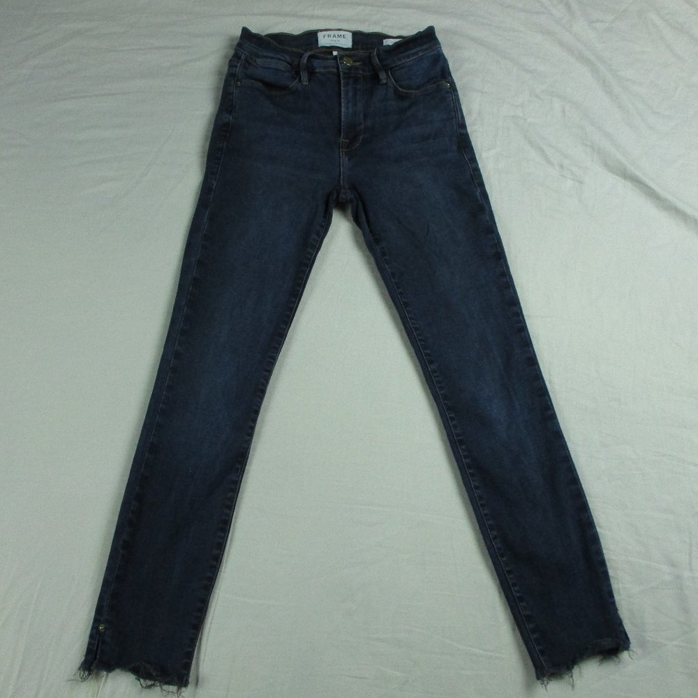 frame le high skinny jeans size 25 frayed hem